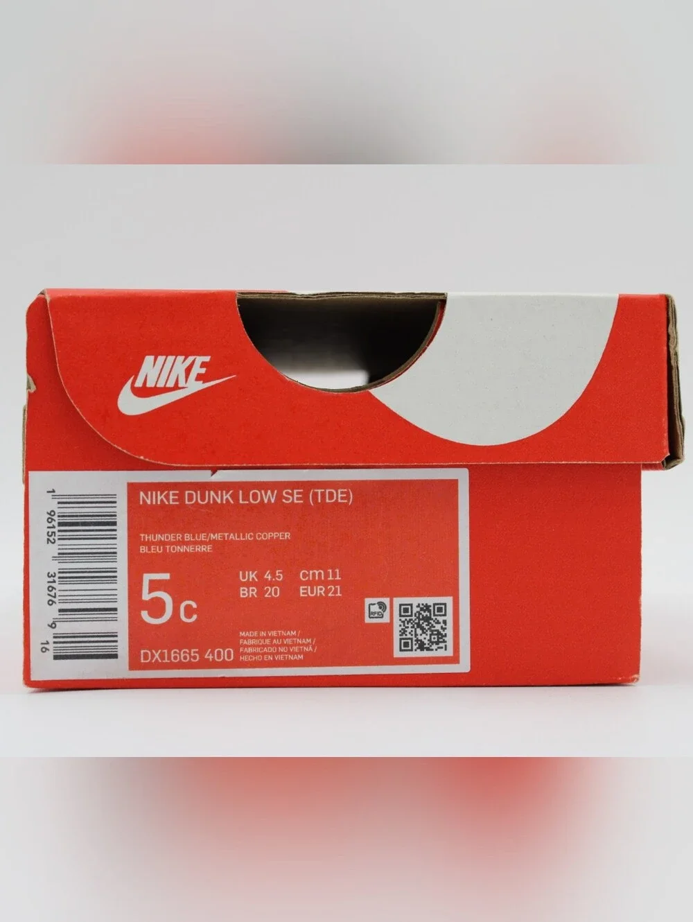 Nike Dunk Low SE TD Copper Swoosh Blue Size 5C w/ Box